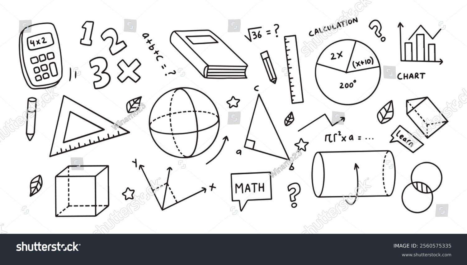 Math symbols stock image